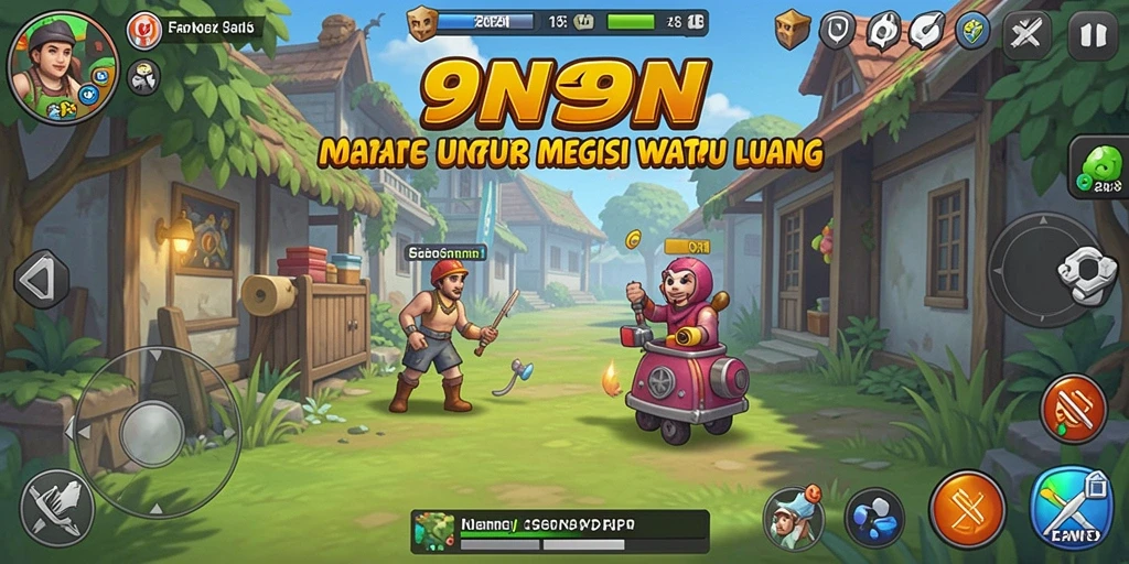 Screenshot tampilan gameplay 9N9N yang menarik dan dinamis.