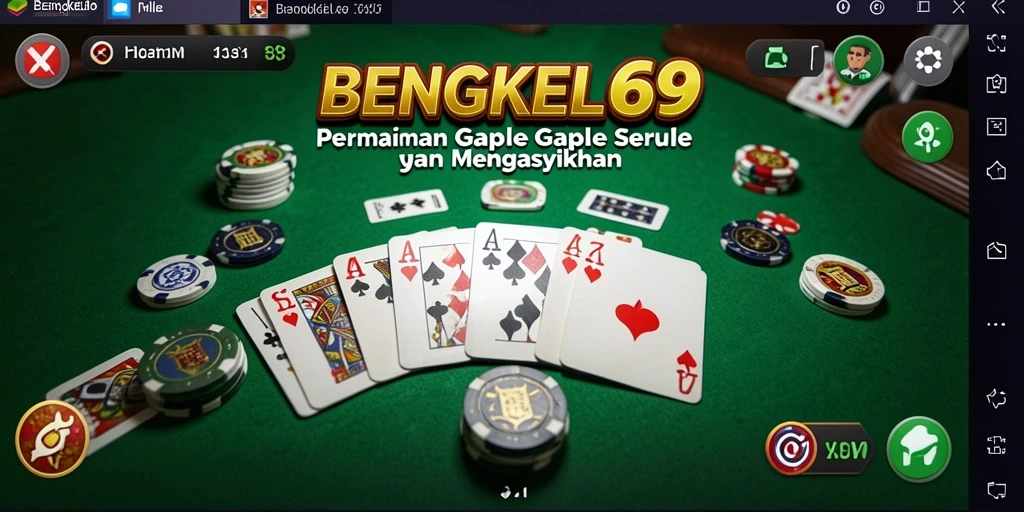 Tampilan gameplay BENGKEL69 dengan suasana bermain Gaple yang seru.