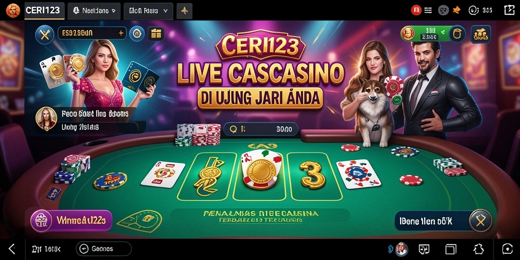 Gameplay Live Casino CERI123 dengan dealer profesional dan permainan real-time.