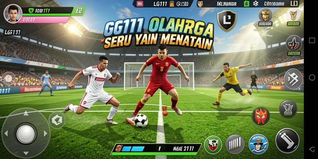 Tampilan utama gameplay LG111 yang menampilkan aksi olahraga yang seru.