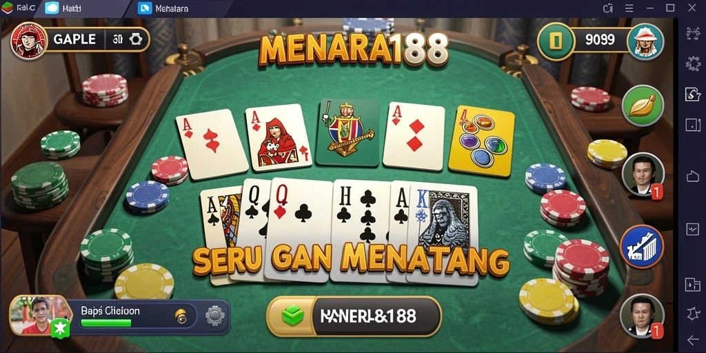 Tampilan gameplay Gaple yang seru dan interaktif di MENARA188.