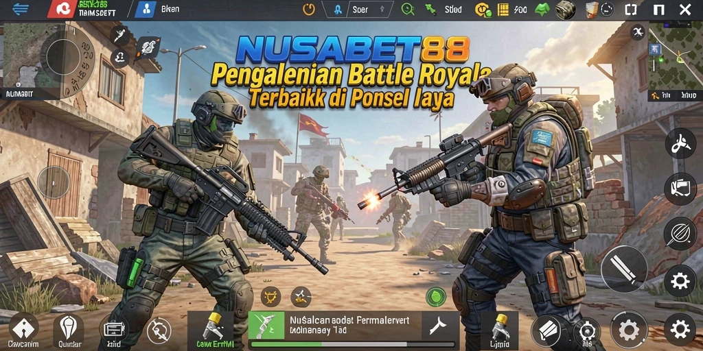 Screenshot gameplay NUSABET88 yang penuh aksi dan strategi Battle Royale.