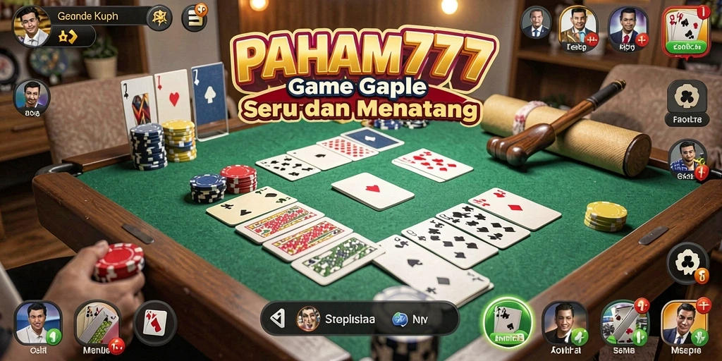 Screenshot utama PAHAM777 menunjukkan gameplay Gaple yang seru.