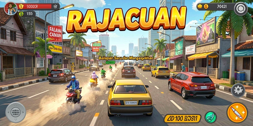 Gameplay seru dan penuh aksi di RAJACUAN, siap menantang kecepatan Anda.