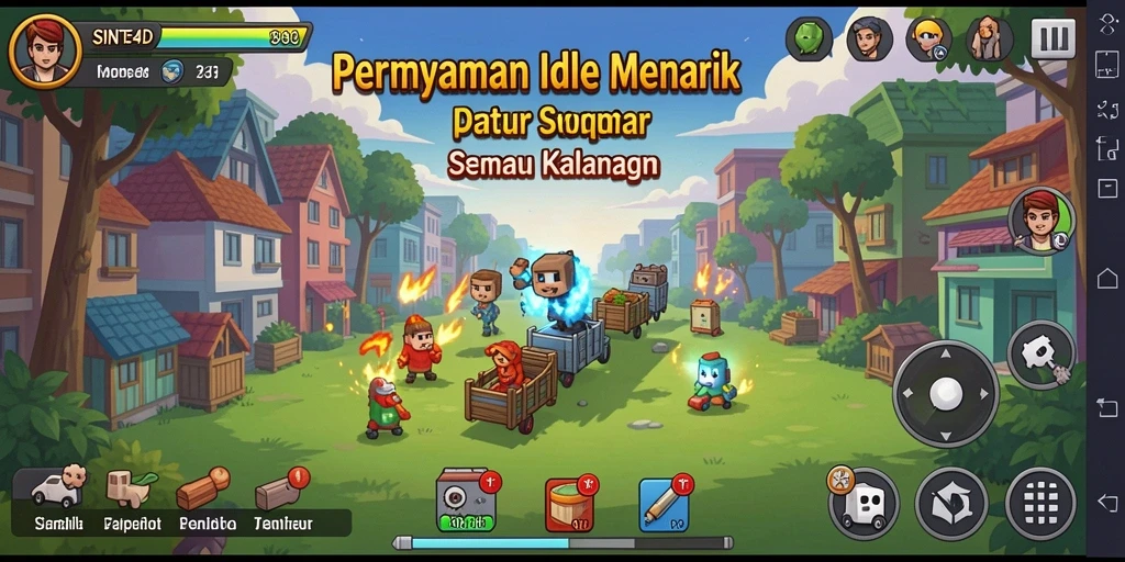 Tampilan gameplay menarik dari <strong>SINTE4D</strong> dengan mekanisme Idle yang menghibur.
