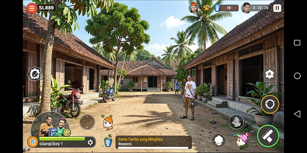 Tampilan gameplay menarik dari SL888 dengan grafis yang cerah.