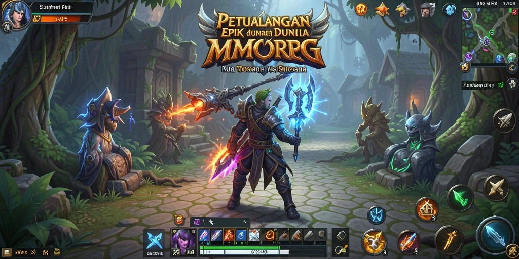 Screenshot gameplay SVIP5 yang menunjukkan pertempuran epik antara karakter.